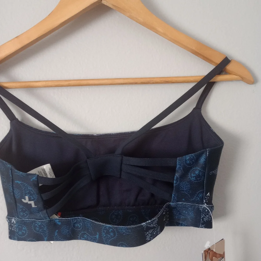 Sports Bra JoyLab  Spandex  XS Front Athletic Top Mid coverage Blue  Athletic
